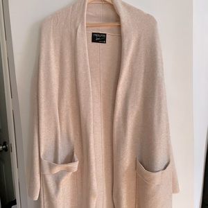 Long creme cardigan